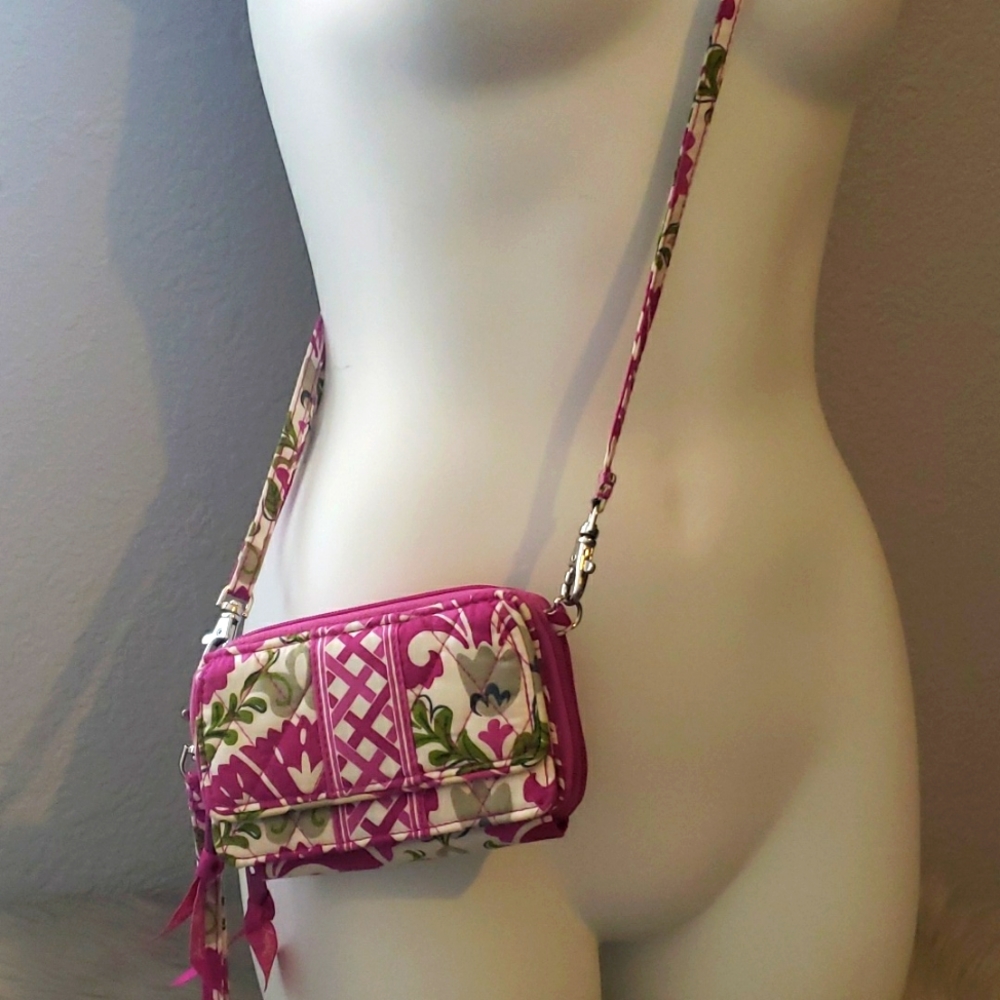 Vera Bradley Pink and Green Crossbody Bag